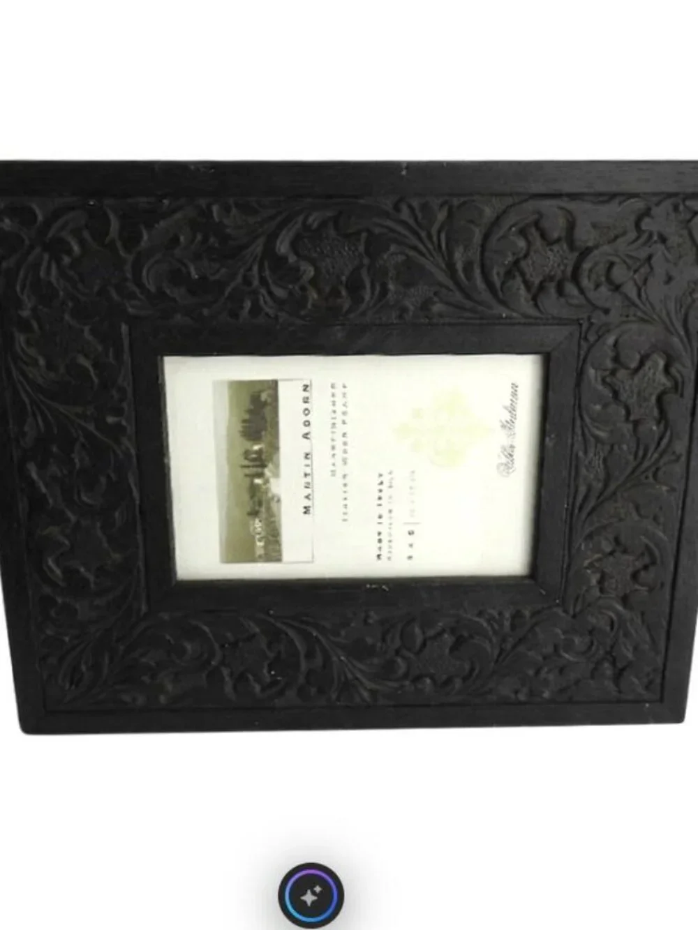 Martin Aborn Handfinished Italian Carved Wood Frame 4x6 Ebony Black